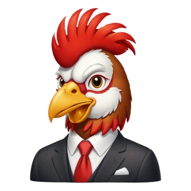 Rooster in office suit sticker