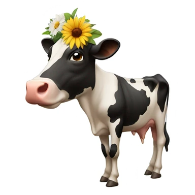 Flowers with the head of a cow sticker