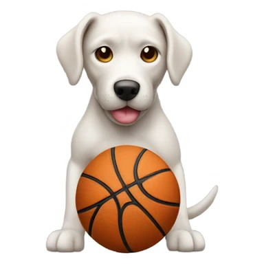 human with dog head playing basketball  sticker