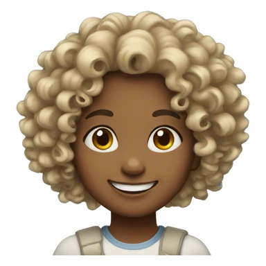 Smiling girl with a curly hair  sticker