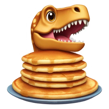 dinosaur with pancakes sticker
