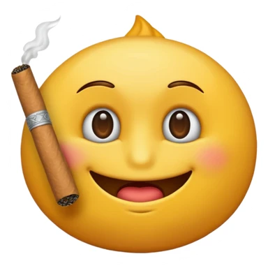 maak een emoji die een sigaret in zijn mond heeft sticker