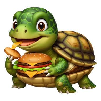 See Turtle eat burger sticker
