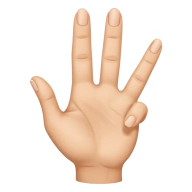 Little finger up and all the others are down with the thumb holding them. sticker