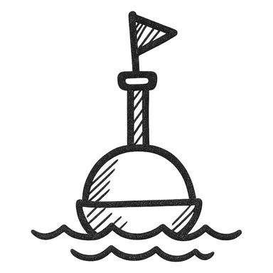hand drawn buoy with black outline and no fill sticker