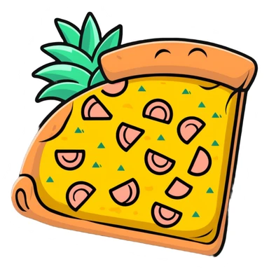 hawaiian pizza with pineapple and ham sticker