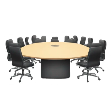 Conference room with chairs and hats sticker