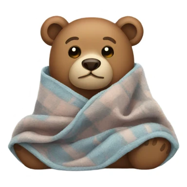 bear cozy in blanket sticker