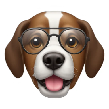 Dog with glass and mustache sticker