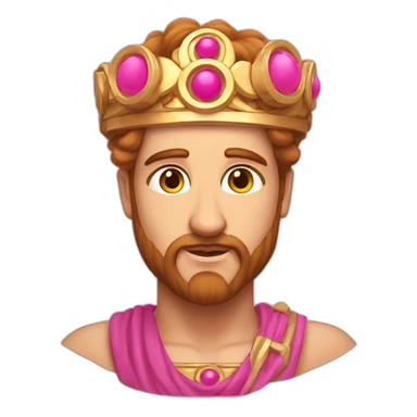 pink greek god with a pink circlet floating over him sticker