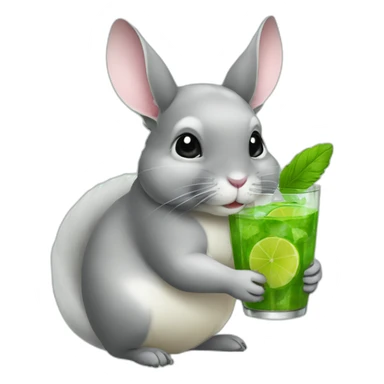 chinchilla drinking mojito sticker
