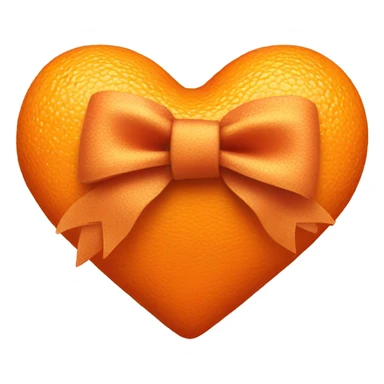 Orange heart with bow sticker