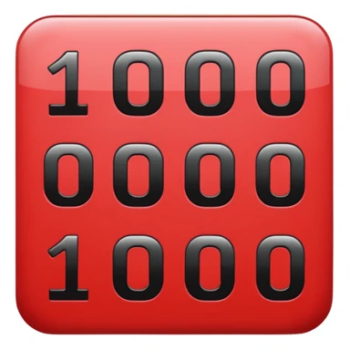 Red numbers in black squares sticker