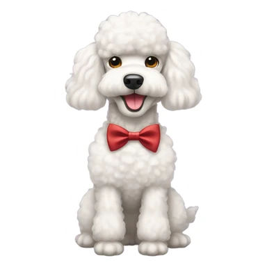 White poodle with a bow tie  sticker