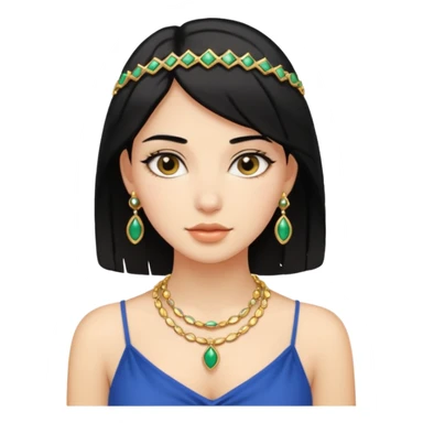 Attractive black haired Italian girl wearing jewelry  sticker