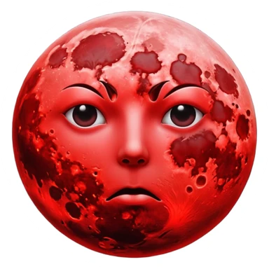 Surreal blood red full moon sticker