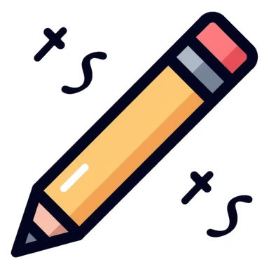 A coding bracket symbol with an eraser sticker