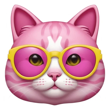 Pink Cat With Lemon Sunglasses  sticker