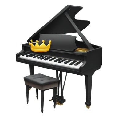 a piano emojis with a crown on the corner sticker