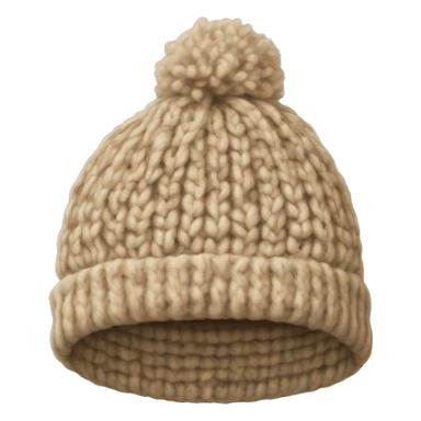 Beige knitted wool cap piece of clothing sticker