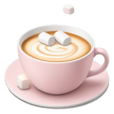 Light Pink mug of latte with marshmallows  sticker