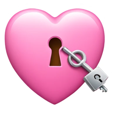 pink heart-shaped lock and key sticker