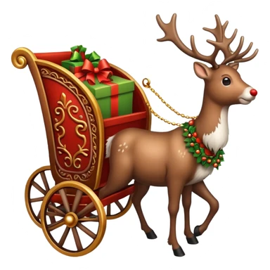 reindeer cart sticker