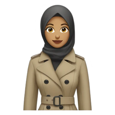 hijabi in a trench coat sticker