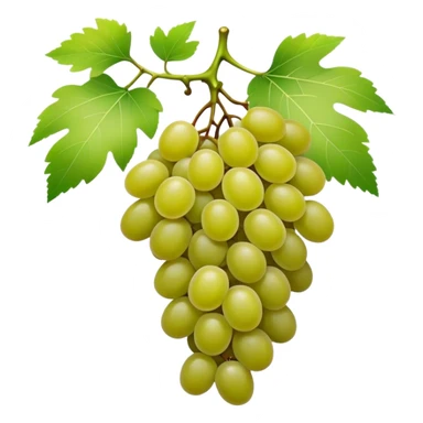 matcha colored grapes with matcha colored leaves sticker