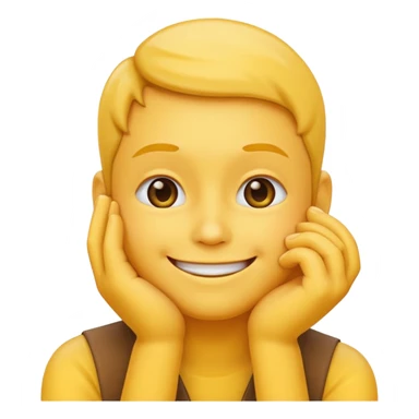 Yellow face emoji Resting chin on hand sticker