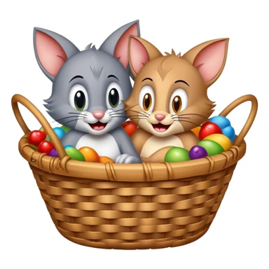 tom and jerry cartoon both in one basket sticker