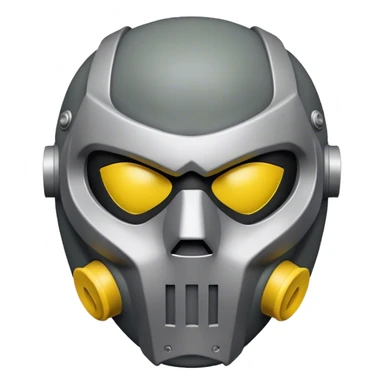 A circular yellow emoji with MF DOOM grey mask sticker