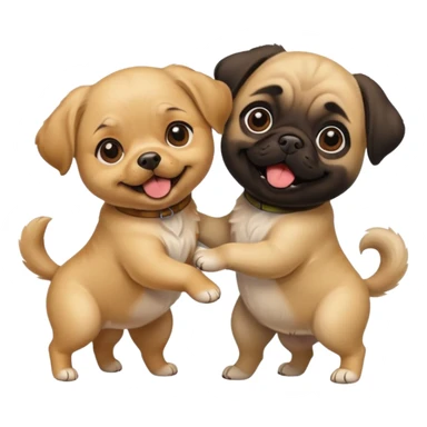 dogs playing sticker