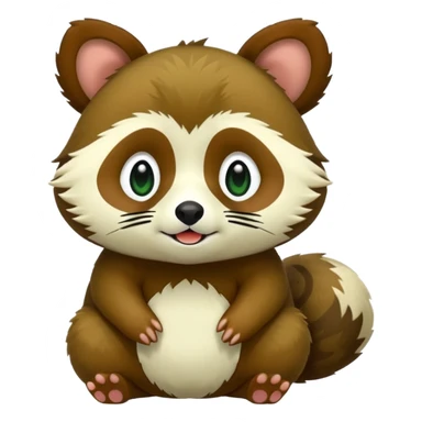 Green tanuki sticker