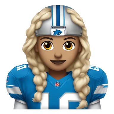 Dirty blonde white 17 year old in Detroit lions jersey  sticker