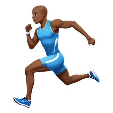An icon showing a large stadium filled with cheering fans and bright lights In the background. The sky is clear and blue. a running track with lanes marked in white. A sprinter in mid-stride pushes forward, muscles tense.Transparent background emphasizes the speed and energy of running. sticker