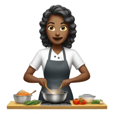woman cooking sticker