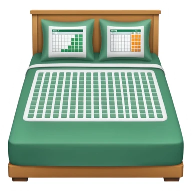 bedsheets with excel spreadsheet sticker