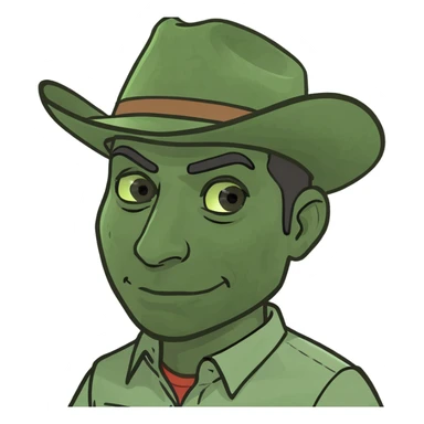 Brown latino with cowboy outfit sticker