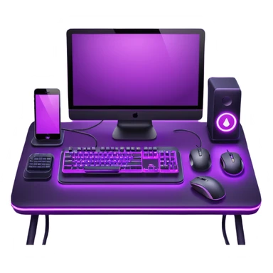 purple gaming setup sticker