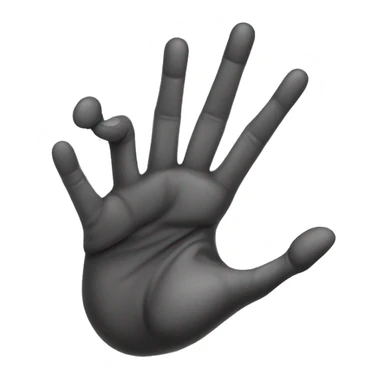 Emoji hand where the ring finger and middle finger are held down to the palm of the hand sticker