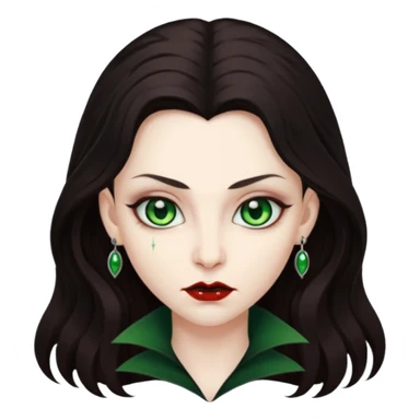 Faça uma vampira com olhos verdes e cabelos morenos sticker