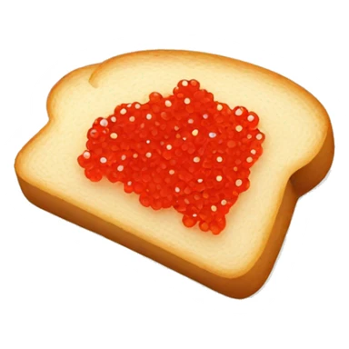 One Slice of bread with red caviar sticker