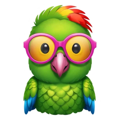 Parrot with shiny sunglasses sticker