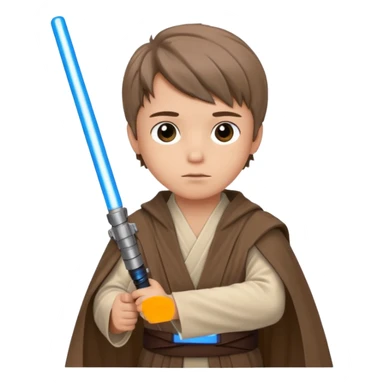 star wars youngling jedi little boy with blue lightsaber sticker
