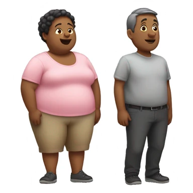 three fat people sticker