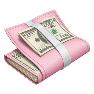 a pink piece of cash sticker
