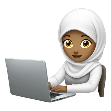 white muslim girl with a laptop sticker