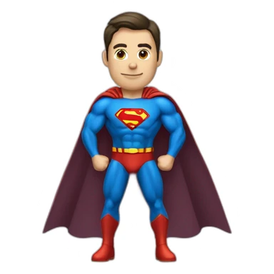 téléconseiller au téléphone avec une cape de superman sticker