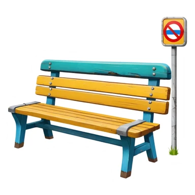 Bus stop bench + poster sticker